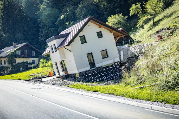 Hiša Struge | Hiša v Strugah je eden od simbolov poplav, ki so velik del Slovenije ohromile avgusta 2023. | Foto Ana Kovač