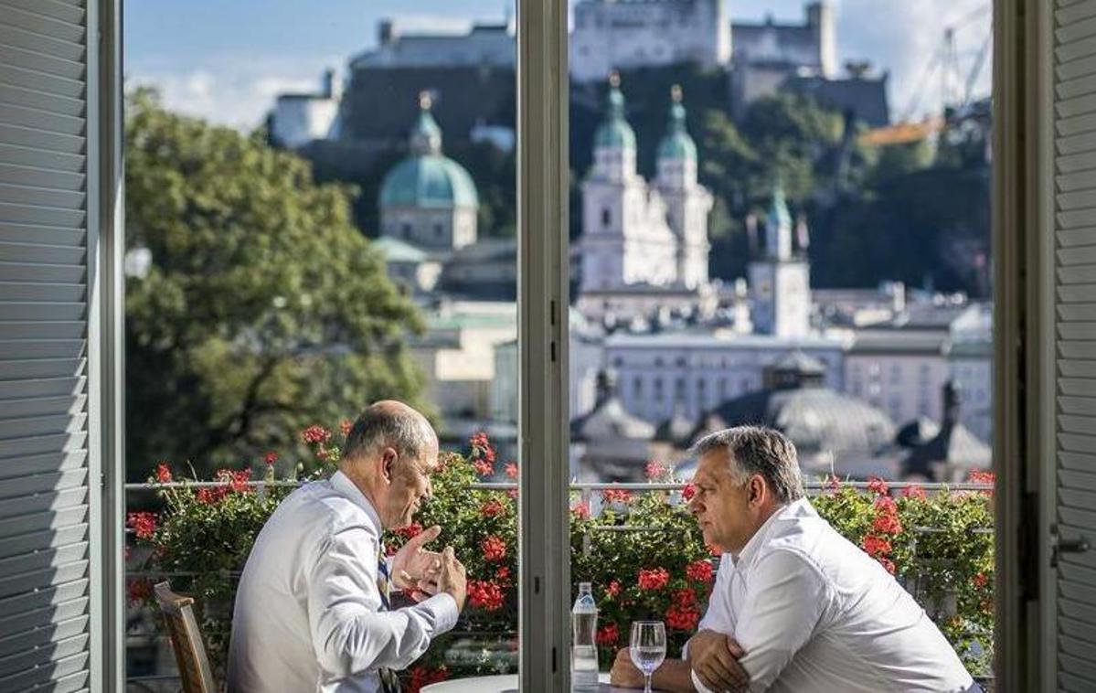 Janez Janša, Viktor Orban | Janez Janša na sestanku z Viktorjem Orbanom lani v Salzburgu. | Foto Twitter