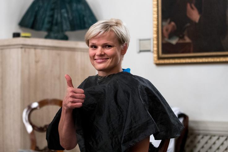 Dvakratna dobitnica medalje, iz Aten in Londona, Urška Žolnir se v Rio odpravlja kot trenerka. Takole so jo pripravljali na intervju z Miho Žibratom. | Foto: Matic Klanšek Velej/Sportida