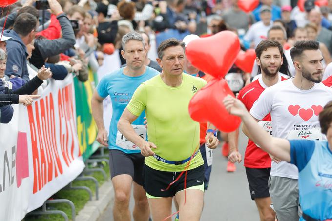 Maratonske polovičke se je udeležil tudi predsednik države Borut Pahor. 21 kilometrov je pretekel v času 1;54:42. | Foto: Mediaspeed