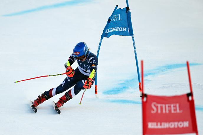 Killington Mikaela Shiffrin | Mikaela Shiffrin je dobila prvo vožnjo v Killingtonu, v finalu pa odstopila. | Foto Reuters