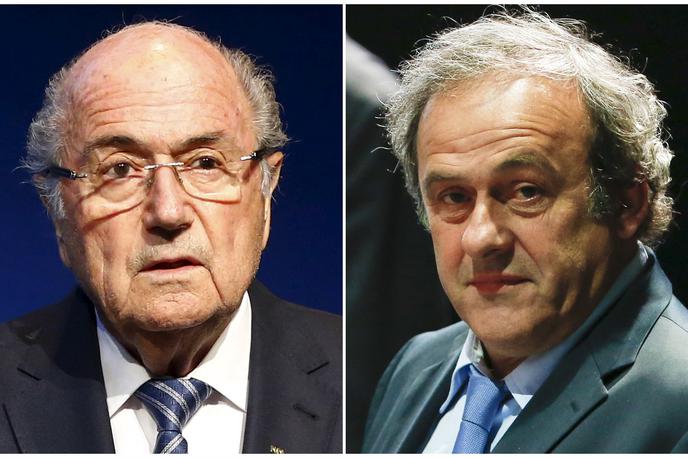 Blatter Platini | Sepp Blatter in Michel Platini sta osumljena nepoštenih poslovnih praks, zlorabe položaja in ponarejanja listin. | Foto Reuters