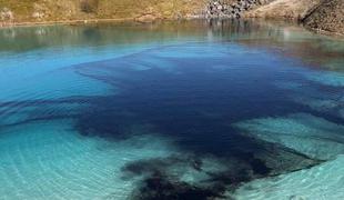 Idilično jezero zaradi koronavirusa namenoma obarvali v črno #video