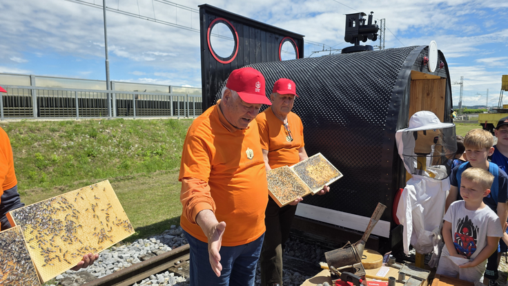 Ob novem čebelnjaku na Stanici v Osluševcih so čebelarji mladim sejalcem pojasnili delo čebelarjev in jim predstavili svoja orodja. | Foto: Srdjan Cvjetović