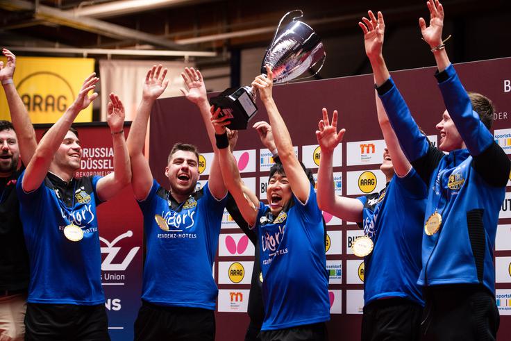 Novi evropski klubski prvaki. Od leve proti desni: Patrick Franziska, Darko Jorgić, Takuya Jin, Cedric Nuytinck in Tomaš Polansky. | Foto: Guliverimage/Vladimir Fedorenko