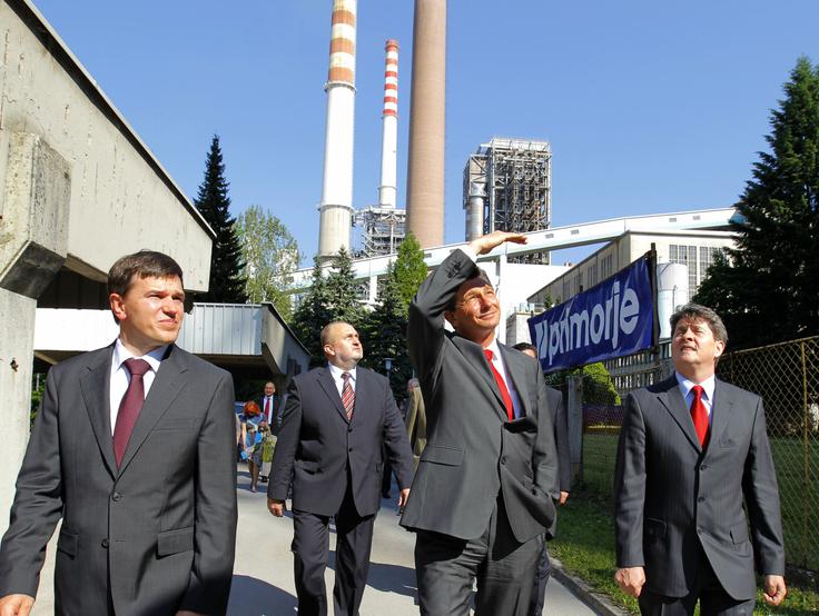 Na fotografiji od leve proti desni: Uroš Rotnik, Milan Medved, Borut Pahor in Borut Meh | Foto: STA ,