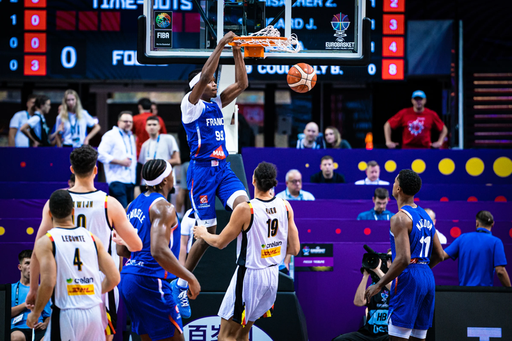 Francija na svoji prvi tekmi prvenstva ni imela nobenih težav z Belgijo. To sta naslednja dva nasprotnika Slovenije. | Foto: FIBA