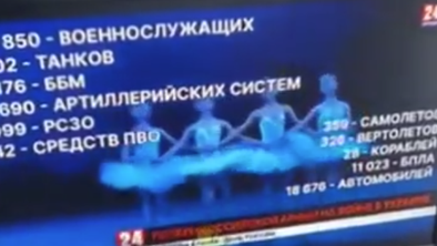 Hekerji vdrli v rusko televizijo in gledalcem pokazali, koliko Rusov umira v Ukrajini #video