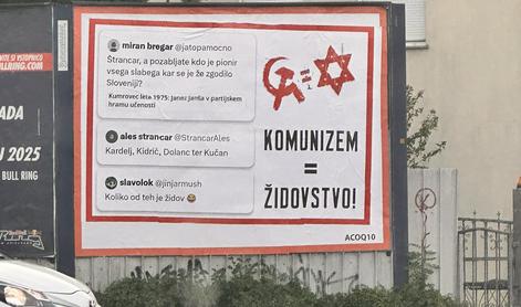 Štrancar zanika vpletenost v antisemitski plakat, ki se je pojavil v prestolnici