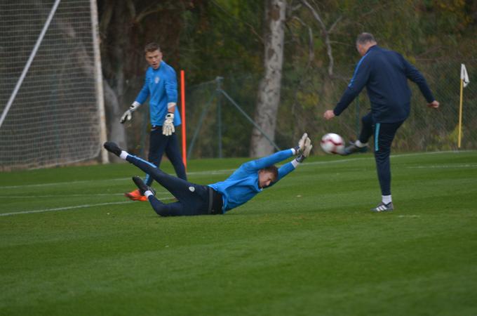 Trener vratarjev je Borut Mavrič. Na pripravah v Španiji je tudi vratar Aluminija Luka Janžekovič. | Foto: nzs.si