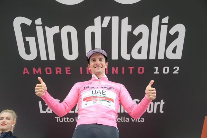 Jan Polanc je na Giru dve etapi vozil v rožnati majici vodilnega. | Foto: Giro/LaPresse