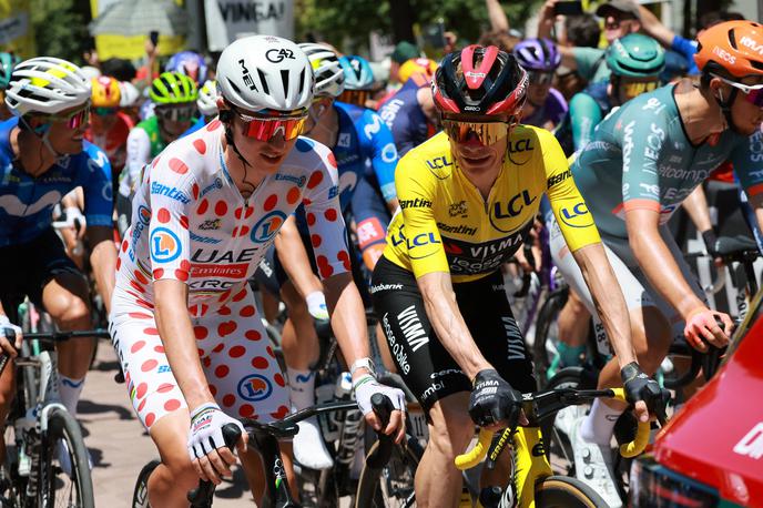 Tadej Pogačar & Jonas Vingegaard, TdF 26 | Jonas Vingegaard in Tadej Pogačar sta na prvem in drugem mestu skupne razvrstitve. | Foto Reuters