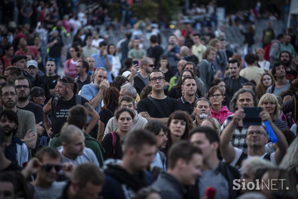 Protest nasprotnikov pogojev PCT v Ljubljani dne 29.9.2021. Ivan Gale.