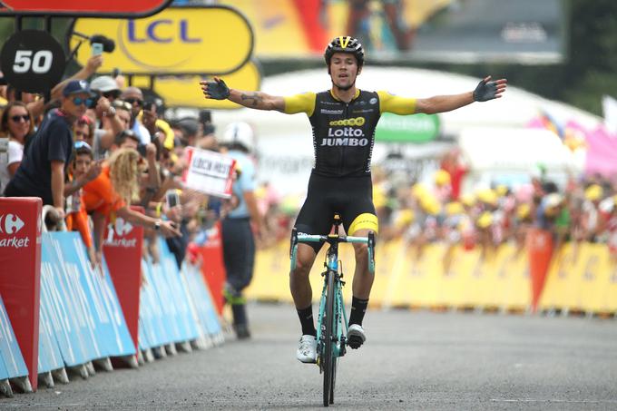 Nov vrhunec je sledil v 19. etapi. Pisal se je 28. julij, ko je Primož deklasiral zvezdnike kolesarstva in z drznim spustom prišel do druge etapne zmage na dirki vseh dirk. | Foto: Getty Images