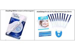 Odpoklic izdelkov za beljenje zob Instant whitening pen Dazzling White in Kit de 15 Pcs Blanchiment des Dents