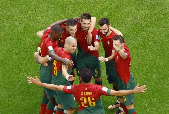 Za Portugalsko so proti Švici v polno zadeli Goncalo Ramos (trikrat), Pepe, Raphael Guerreiro in Rafael Leao. | Foto: Reuters