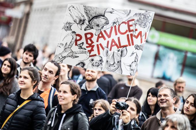 V Ljubljani je bil 3. novembra vseslovenski shod za pravice živali, ki so ga organizirali Vegan aktivisti, udeležilo se ga je tudi Društvo za osvoboditev živali in njihove pravice, ki aktivno spremlja dogajanje v povezavi z omejevanjem populacije divjadi. | Foto: WRC Croatia