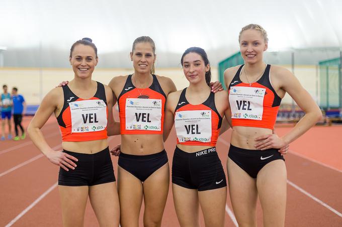 Novopečene klubske slovenske rekorderke v štafeti 4 krat 400 metrov. Atletinje Velenja. | Foto: Peter Kastelic/AZS