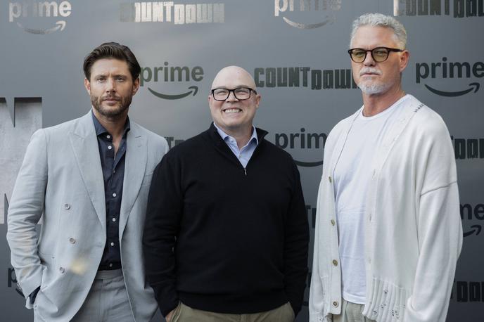 Jensen Ackles, Derek Haas in Eric Dane | Igralec Eric Dane (skrajno desno) junija ob kolegoma Jensenu Acklesu in Dereku Haasu na premieri serije Countdown | Foto Guliverimage