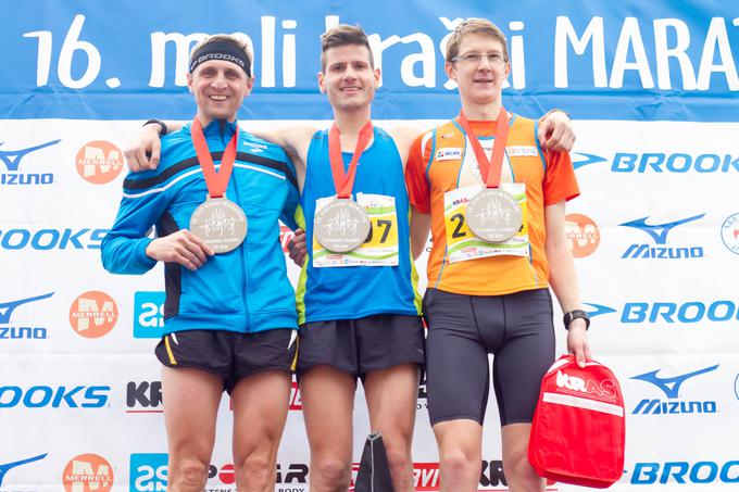 Najhitrejši na rekreativni razdalji (od leve): Sebastjan Zarnik, Domen Hafner in Martin Ocepek. | Foto: Peter Kastelic