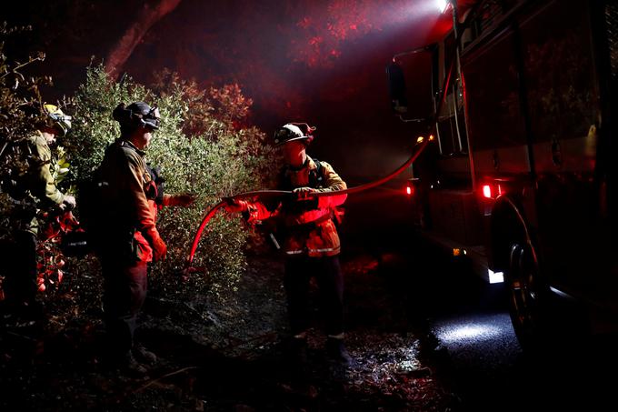 Do zdaj naj bi bil ranjen le eden od več tisoč gasilcev, ki se na terenu podnevi in ponoči borijo z ognjem. | Foto: Reuters