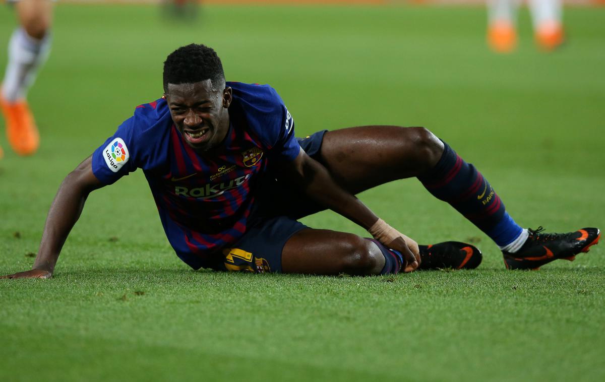 Ousmane Dembele | Odkar je prišel v Barcelono, je Ousmane Dembele prebil skorajda več časa na bolniški kot pa na igrišču. | Foto Reuters
