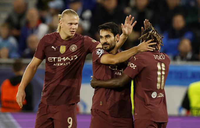 Manchester City si je v uvodnih 15 minutah na Slovaškem zagotovil prednost dveh zadetkov (2:0), na koncu pa zmagal s 4:0. | Foto: Reuters