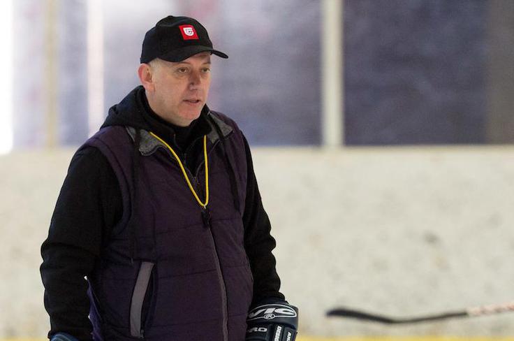 Selektor risinj Aci Ferjanič je pohvalil ekipo, a izrazil skrb za prihodnost slovenskega hokeja. | Foto: Matic Klanšek Velej/Sportida