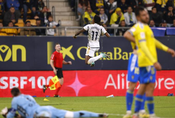 Rodrygo je dosegel dva gola in še podal za tretji gol Reala na tekmi. | Foto: Reuters