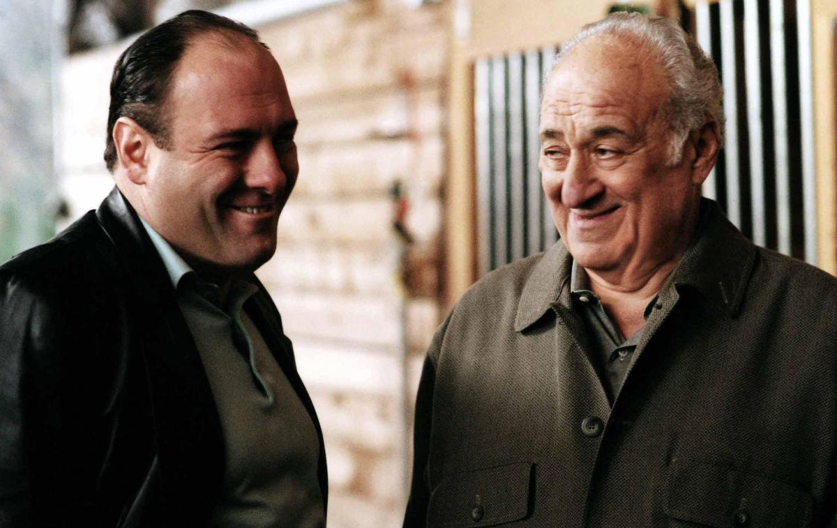 Jerry Adler in James Gandolfini | Jerry Adler (desno) v mafijski seriji Sopranovi. Ob njem je glavni junak serije Tony Soprano, ki ga je igral James Gandolfini. Ta je umrl leta 2013. | Foto Guliverimage