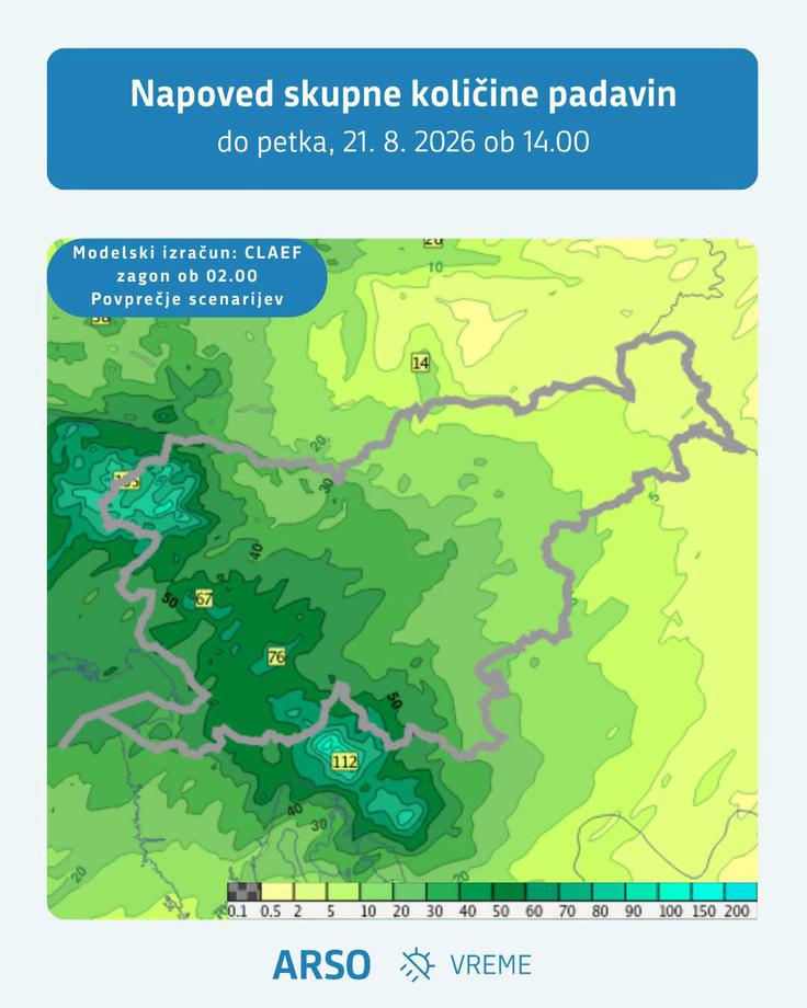 padavine, Slovenija | Foto: ARSO Meteo