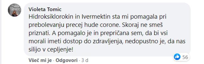 Violeta Tomić Facebook | Foto: posnetek zaslona/Revija Lady