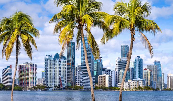 Najbolj zaželen cilj za newyorške bogataše, ki želijo ubežati Mamdanijevim davkom, naj bi bil Miami na jugu Floride (na fotografiji). Omenjata se še Boca Raton, ki je prav tako na Floridi, in Nashville v Tennesseeju. Tako Florida kot Tennessee sta republikanski zvezni državi. | Foto: Guliverimage