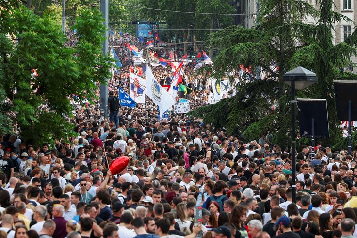 protest, Srbija, Beograd | Foto: Reuters