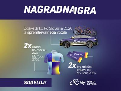 Podarjamo ogled dirke Po Sloveniji iz spremljevalnega vozila in druge kolesarske nagrade!