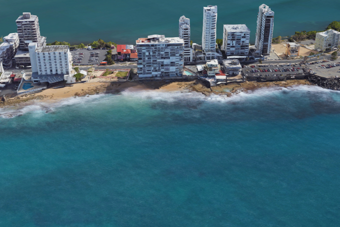 Plaža Condado v Portoriku v 3D-pogledu, ki ga lahko prikaže Googlov Zemljevid. | Foto: Google Zemljevidi