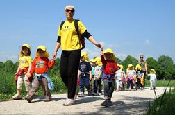 Po poti okoli Ljubljane prvi korakali otroci