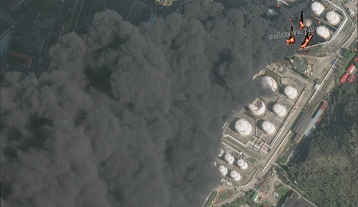 V obsežnih ukrajinskih napadih na rusko infrastrukturo poškodovanih več objektov