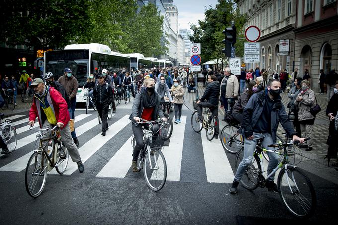 Protestniki na kolesih | Foto: Ana Kovač