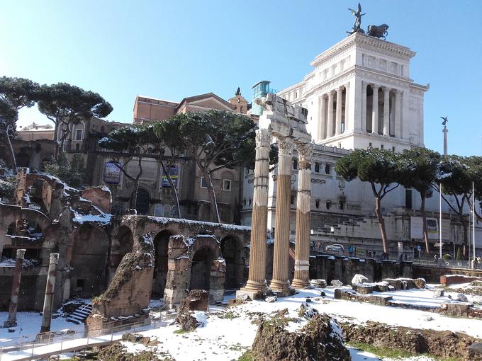 V Rimu je prvič po šestih letih snežilo. | Foto: osebni arhiv/Lana Kokl