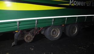 Slovenska policija ujela romunskega tovornjakarja, ki je vozil brez gume