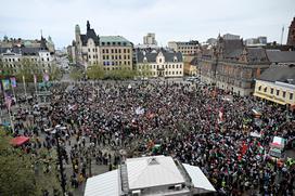 Protest pred Evrovizijo v Malmoju v podporo Palestini