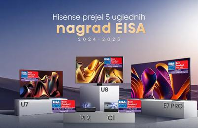 Hisense prejel številne nagrade EISA 2024–25 za inovacije in odličnost