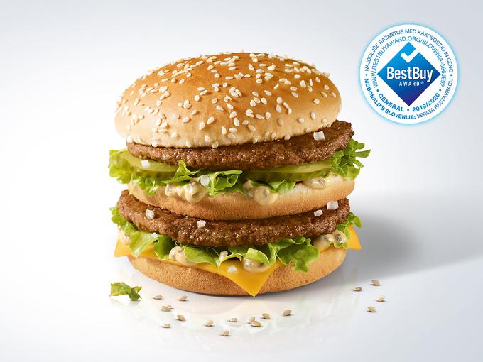 Big Mac, najslavnejši burger na svetu, v McDonald'sovih restavracijah po Sloveniji stane le 2,40 evra. | Foto: 