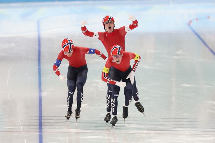 Peking, hitrostno drsanje, Norvežani | Norvežani so osvojili zlato v ekipnem zasledovanju. | Foto Guliverimage