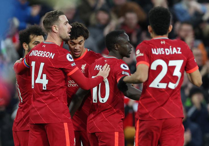 Senegalec Sadio Mane je odločil zmagovalca srečanja na Anfieldu. | Foto: Reuters
