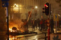 Po presenečenju v Katarju hudi izgredi in nasilje v Bruslju #video