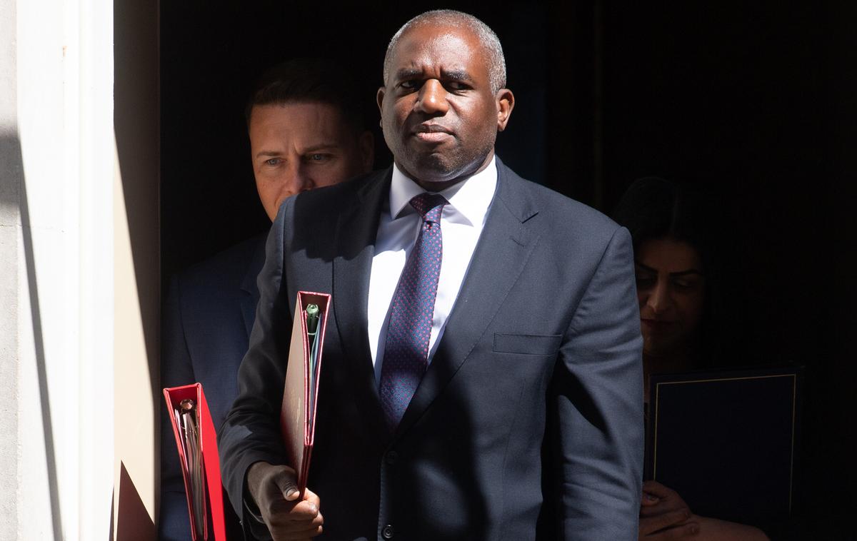David Lammy | "Blokiranje pomoči, širjenje vojne, zavračanje pomislekov prijateljev in partnerjev je neopravičljivo in se mora končati," je poudaril britanski zunanji minister David Lammy. | Foto Guliverimage