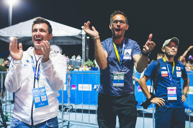 Veselje selektorja Gorazda Hrena in trenerja Luke Fonda | Foto: Grega Valančič/Sportida