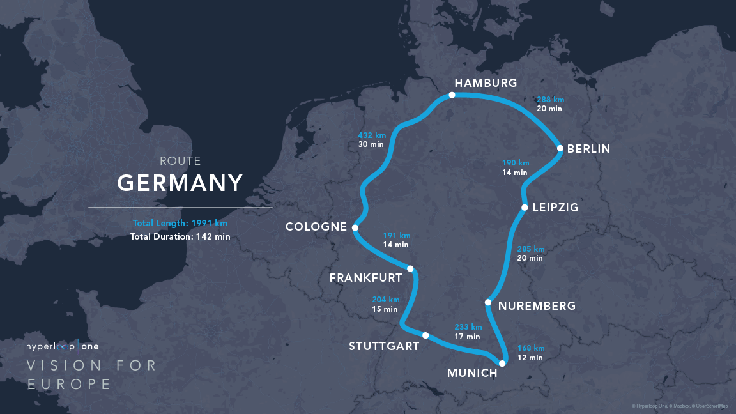 Hyperloop One bi infrastrukturo postavljal tudi v Nemčiji, kjer bi s cevmi povezal največja mesta. | Foto: Hyperloop One